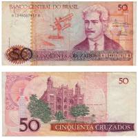 (1986-1988) Банкнота Бразилия 1986-1988 год 50 крузадо "Освальдо Круз"   VF